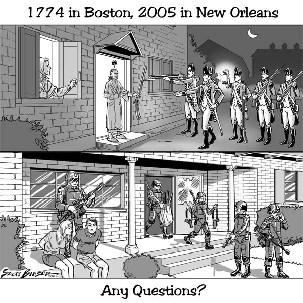 1774 in Boston, 2005 in New Orleans