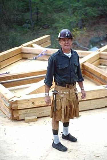Carpenter wearing kilt
