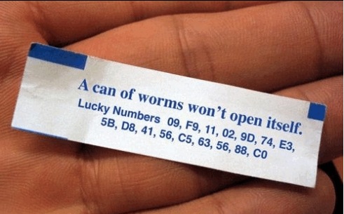 Fortune Cookie: A can of worms won't open itself